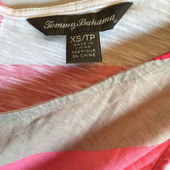 SOLDTommy Bahama  XS Sleeveless Tan Stripe Dress - Picture 6 of 7